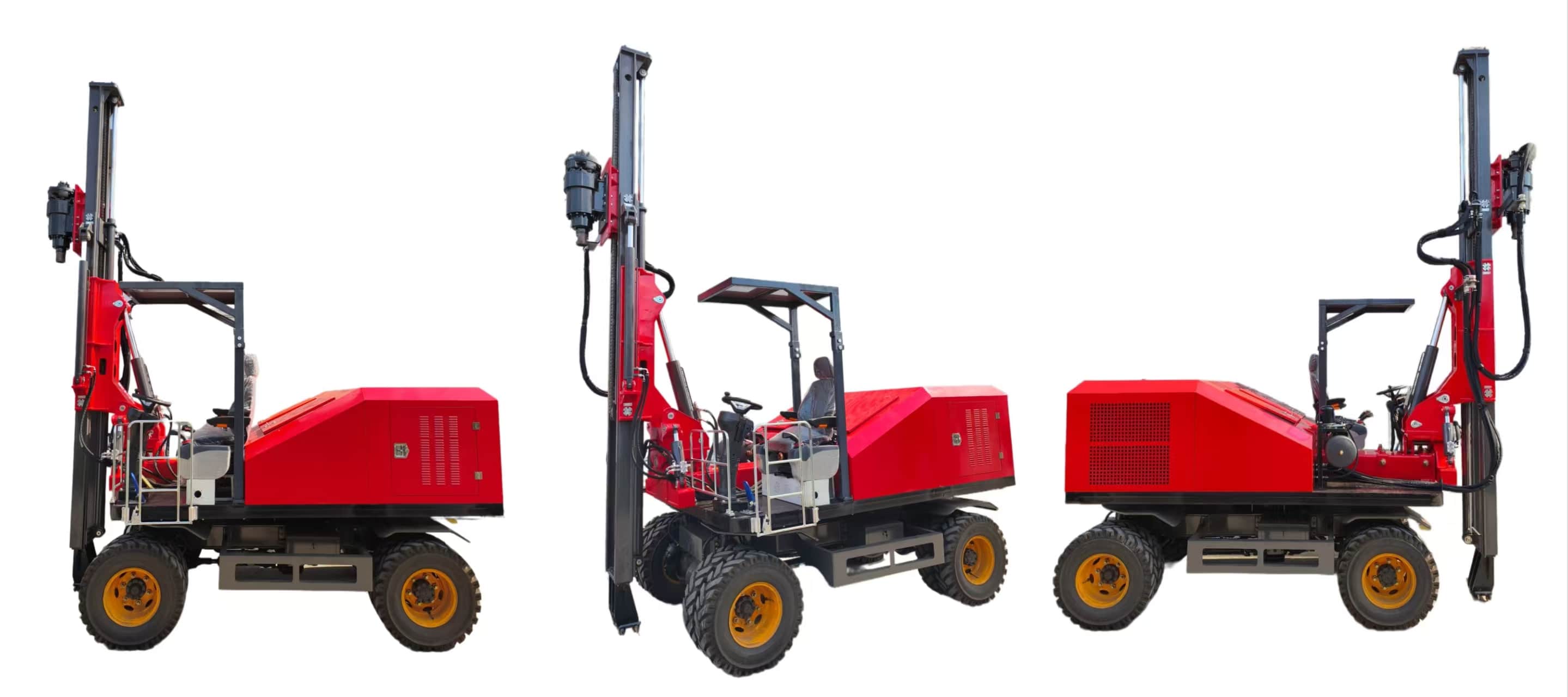 جرافة الركائز الشمسية ذات العجلات TZ680: تعزيز كفاءة بناء الطاقة الكهروضوئية